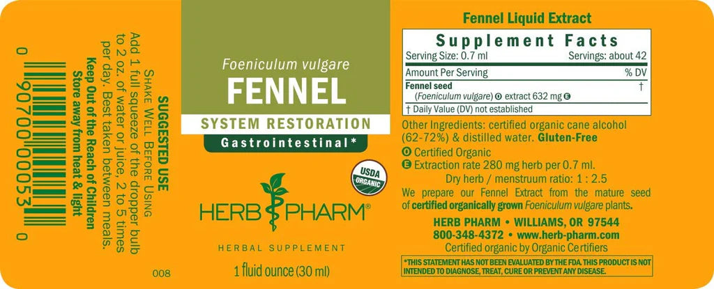 Herb Pharm FENNEL EXTRACT 1 oz