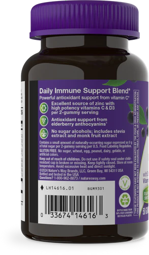 Nature's Way Sambucus Zero Sugar Elderbry Gummy 50 Gummies