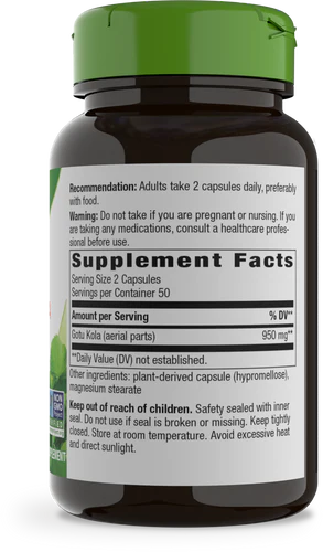 Nature's Way Gotu Kola Herb 100 Vgn Cp