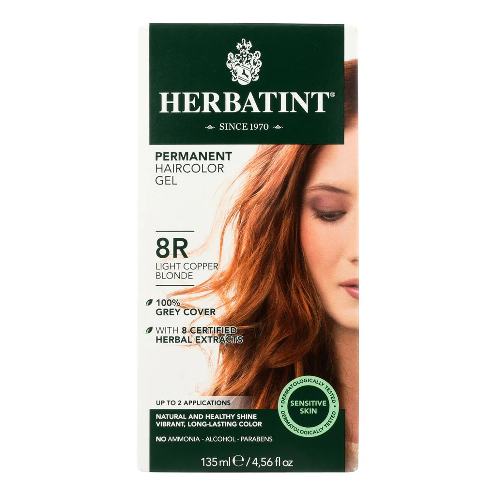TINTE NATURAL PARA EL CABELLO HERBATINT 8R TINTE PERMANENTE COBRE CLARO 4OZ