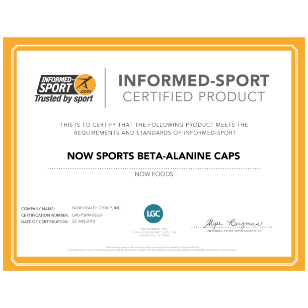 Now BETA ALANINE 750mg 120 VCAPS