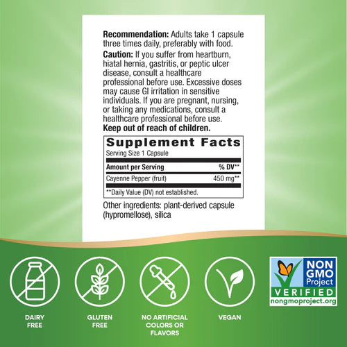 Nature's Way Cayenne Fruit 40,000 SHU 180 Vgn Cp