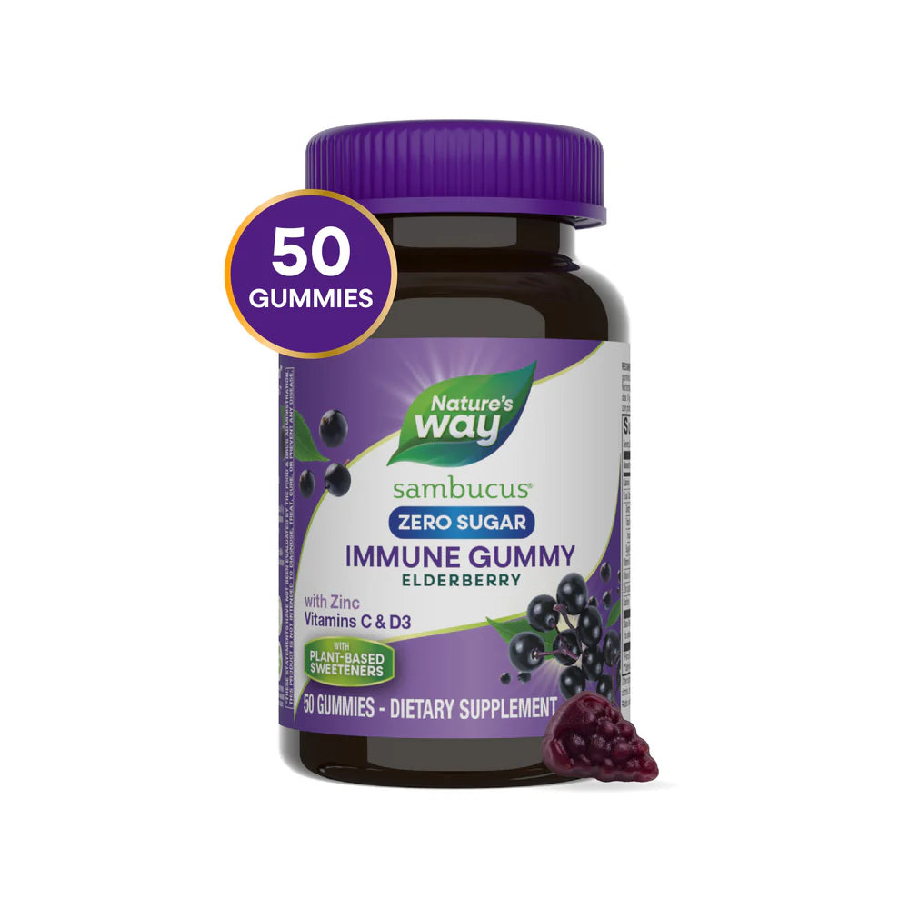 Nature's Way Sambucus Zero Sugar Elderbry Gummy 50 Gummies