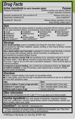 Nature's Way Umcka® Allergy & Sinus 20 Chw Tb