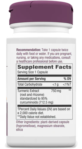 Nature's Way Turmeric Premium Extract, 750 mg 60 Vgn Cp