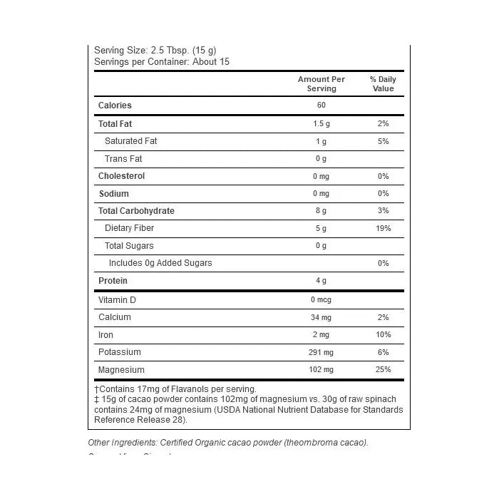 NAVITAS ORGANICS Cacao Powder 8 OZ