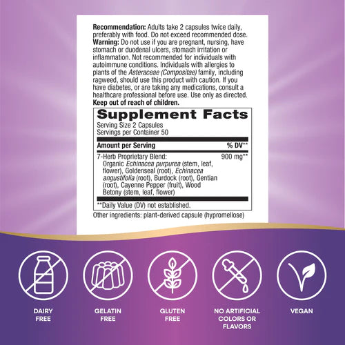 Nature's Way Echinacea Goldenseal Premium Blend 100 Vgn Cp