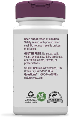 Nature's Way Olive Leaf Premium Extract, 20% Oleuropein 60 Vgn Cp