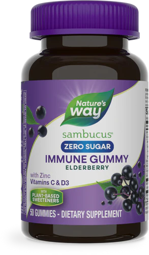 Nature's Way Sambucus Zero Sugar Elderbry Gummy 50 Gummies