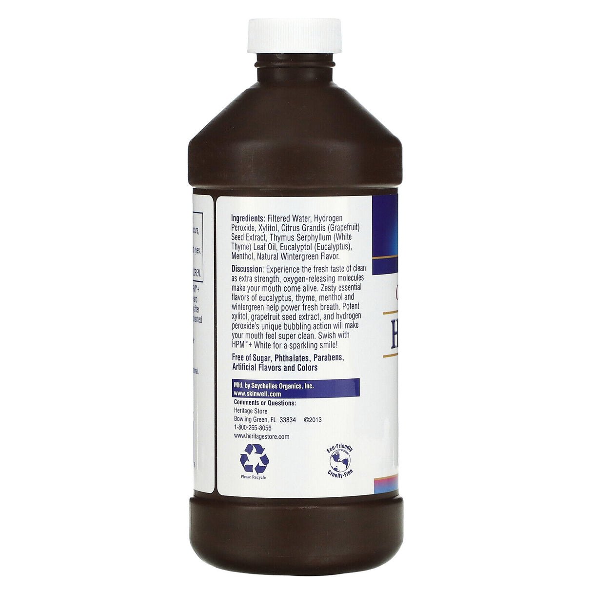 Heritage Store HPM + White Mouthwash Menthol 16floz