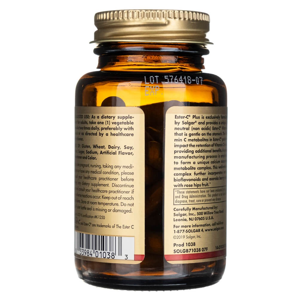 Solgar Ester-C® Plus 500 mg Vitamin C Vegetable Capsules (Ester-C® Ascorbate Complex) 50V cap