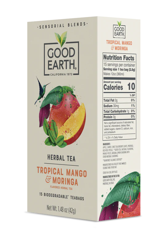 GOOD EARTH TEAS Sensorials Moringa Mango 15 BAG