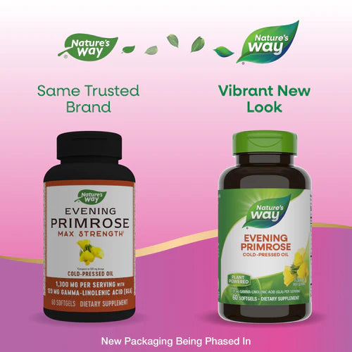 Nature's Way Evening Primrose Cold Pressed Oil 1300 mg, EfaGold® 60 Sg