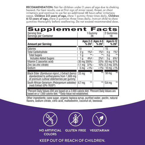 Nature's Way Sambucus Relief Kids Gummy 36 Gummies