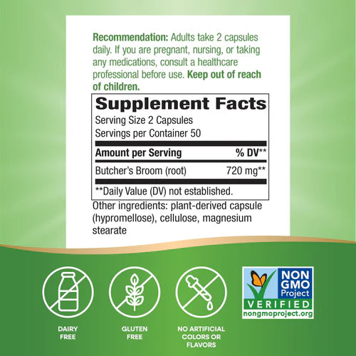 Nature's Way Butcher’s Broom Root 100 Vgn Cp