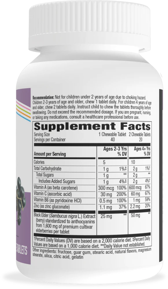 Nature's Way Sambucus Kids Chewable Tablets 40 Chw Tb