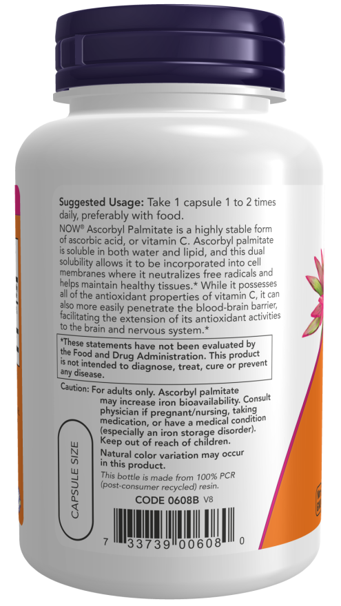 Now ASCORBYL PALMITATE 500 MG 100 VCAPS