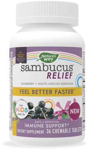 Nature's Way Sambucus Relief Kids 36 Chew Tabs