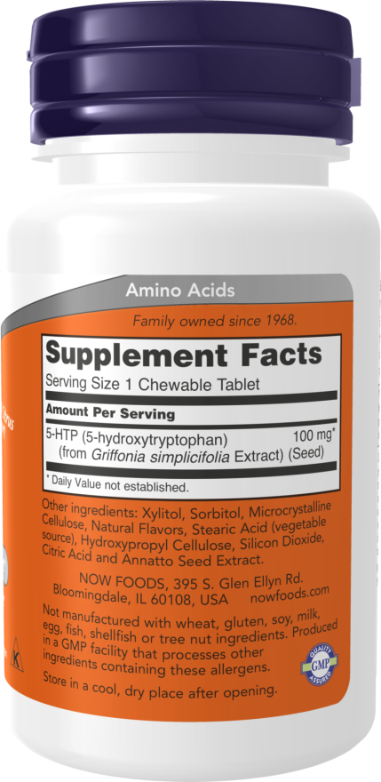 Now 5-HTP 100mg CHEWABLE LOZENGES  90 TABS