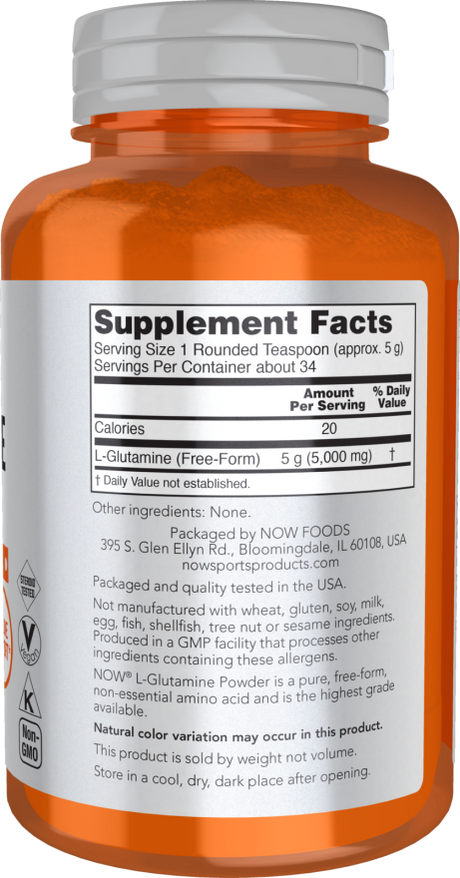 Now L-GLUTAMINE POWDER  6 OZ