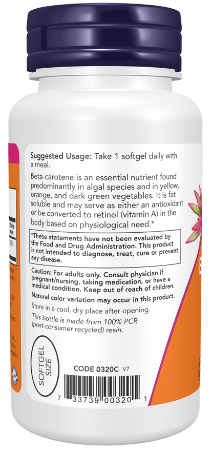 Now NAT BETA CAROTENE 25000  180 SGELS