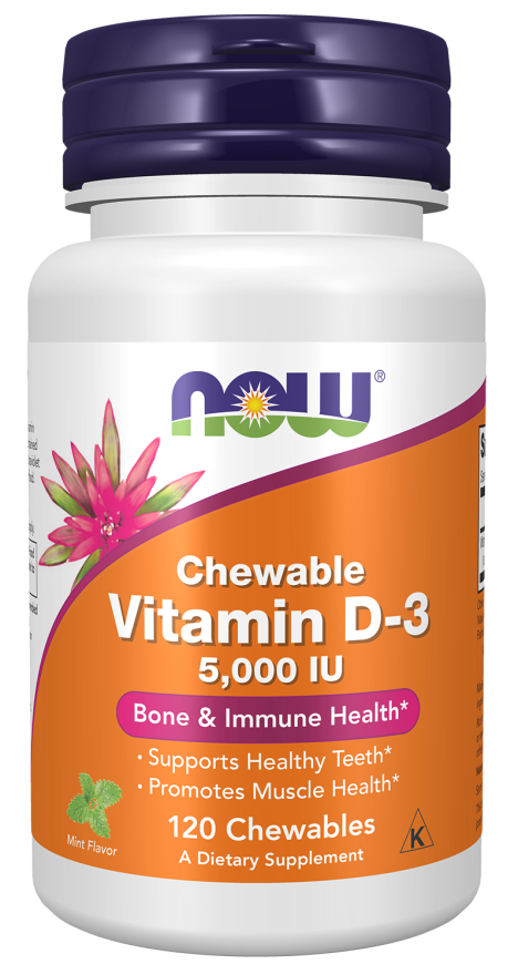 Now VIT D-3 5000 IU  CHEWABLE MINT 120 LOZ