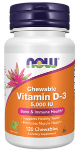 Now VIT D-3 5000 IU  CHEWABLE MINT 120 LOZ