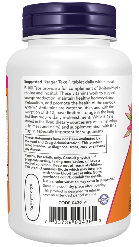 Now B-100 S.R. 100 TABS