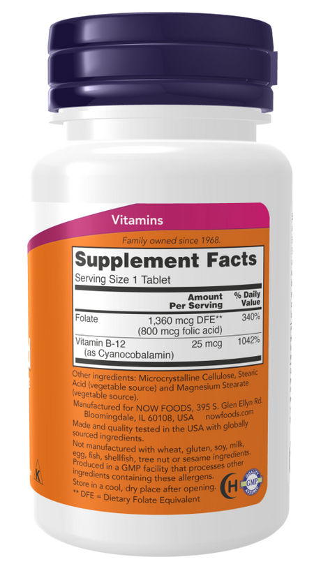 Now FOLIC ACID 800mcg  250 TABS