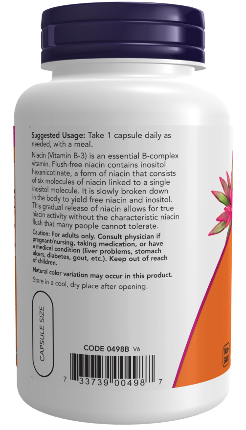 Now FLUSH FREE NIACIN 500mg   90 VCAPS