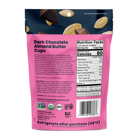 CHOCXO Dk Choc Alm Btr Cups 60% Cacao 3.45 OZ