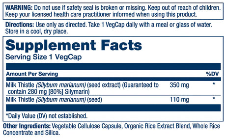 Solaray Vital Extracts Milk Thistle 30CT 350MG Veg Capsule