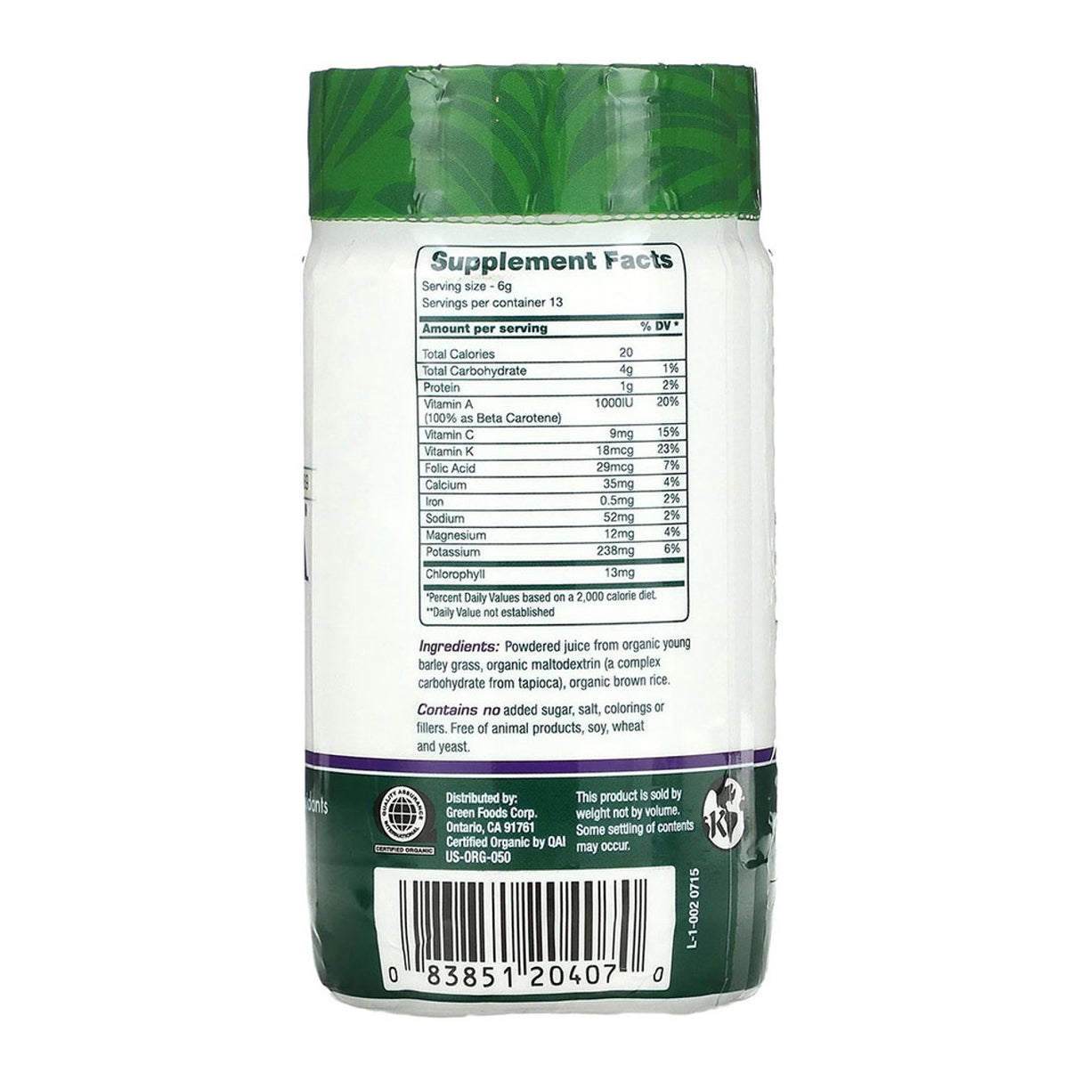 GREEN FOODS CORPORATION GREEN MAGMA USA ORIGINAL  2.8