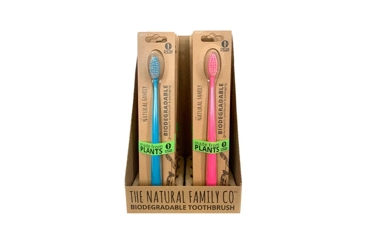 THE NATURAL FAMILY CO. BIO TOOTHBRUSH SINGLES NEON MIXED PACK