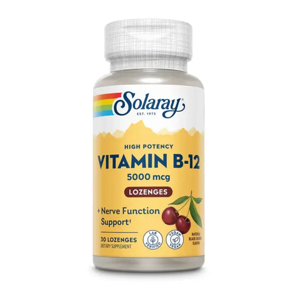 Solaray Vit B12 Black Cherry 30CT 5000MCG Lozenge