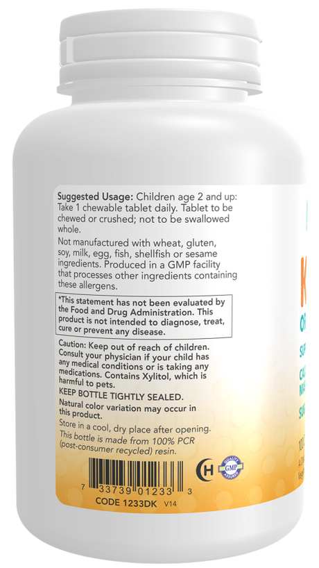 Now KID-CAL CHEWABLE CALCIUM  100 LOZ