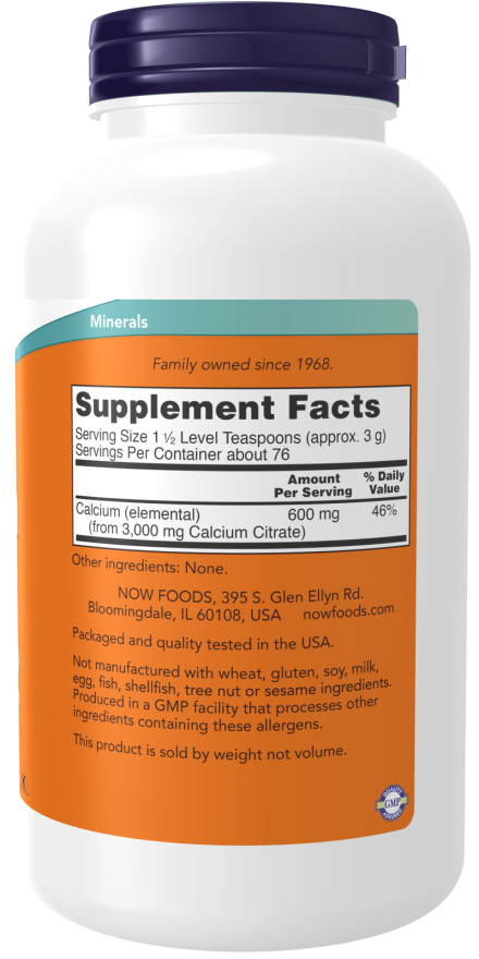 Now CALCIUM CITRATE POWDER  8 OZ