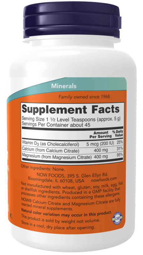 Now CAL/MAG CITRATE POWDER  8 OZ