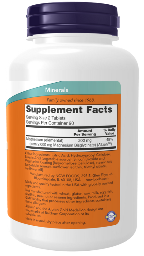Now MAGNESIUM GLYCINATE  180 TABS