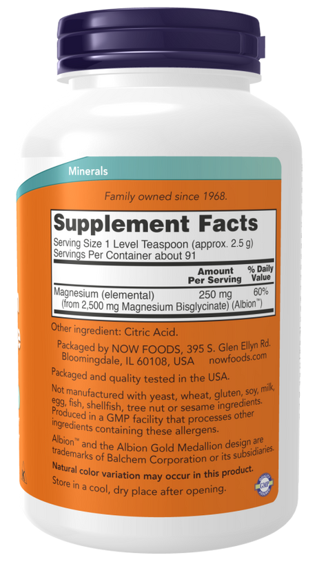 Now MAGNESIUM BISGLYCINATE POWDER  8 OZ