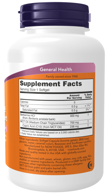 Now BERBERINE GLUCOSE SUPPORT  90 SGELS