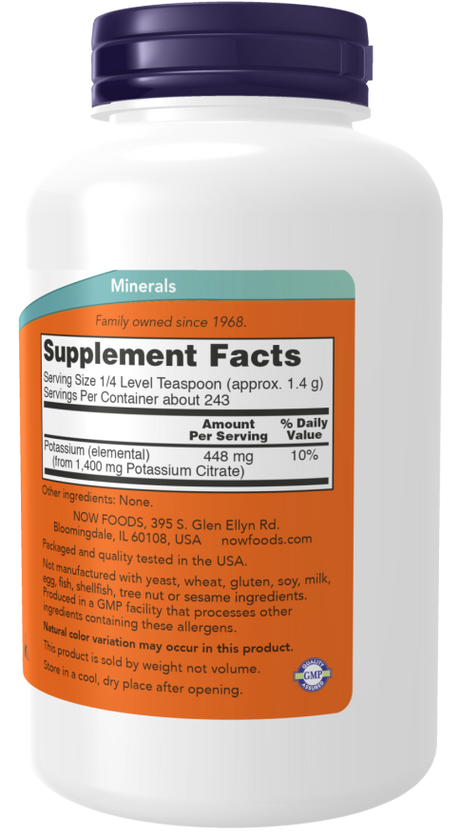 Now POTASSIUM CITRATE POWDER   12 OZ