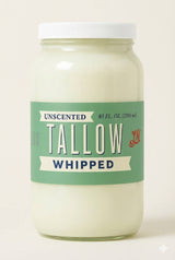 Unscented Whipped Tallow – All-Natural Moisturizer | Pure Beef Tallow Cream for Face & Body |Lady May Handmade, Preservative-Free Skincare: 9oz
