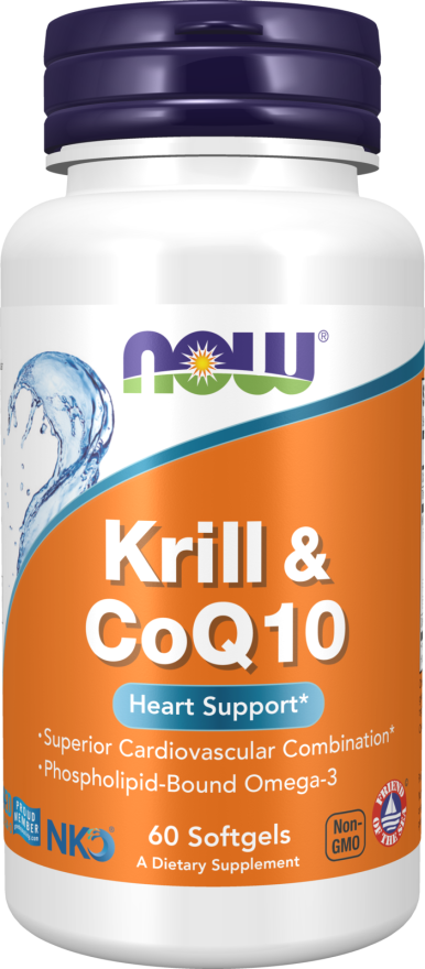 Now KRILL OIL & CoQ10 HEART SUPPORT  60 SGELS