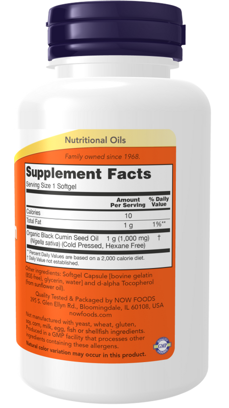 Now BLACK CUMIN SEED OIL 1,000MG  60 SGELS