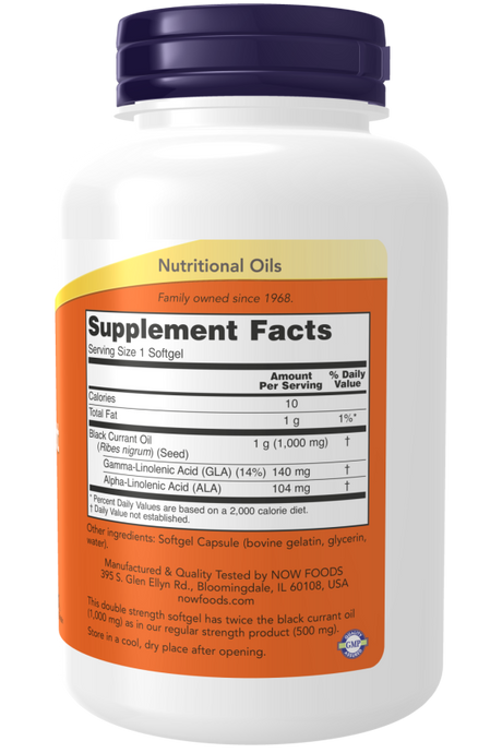 Now BLACK CURRANT OIL 1,000mg  100 SGELS