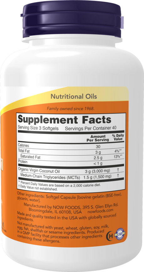 Now COCONUT OIL 1000MG   120 SGELS