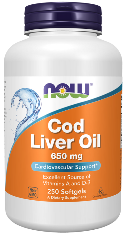 NOW Aceite de Hígado de Bacalao 650 mg 250 cápsulas blandas