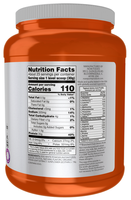 Now EGGWHITE PROTEIN CHOCO. 1.5 LBS