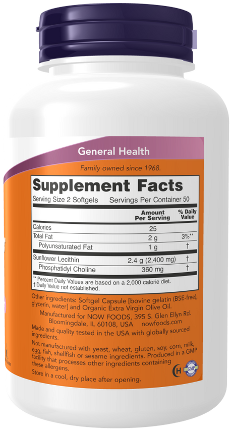 Now SUNFL LECITHIN 1200mg  200 SGELS